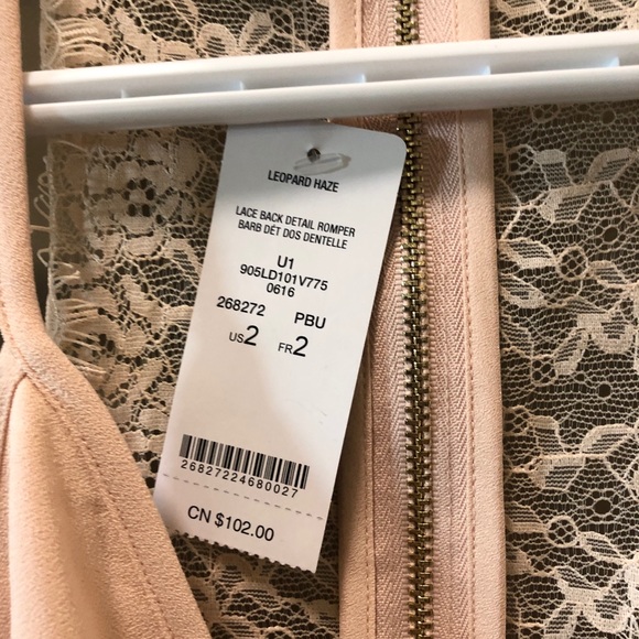 Light/pale pink lace back Romper - Picture 4 of 4